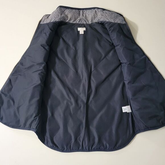 J. Crew Women's Excursion Black Quilted Down Puffer Vest Herringbone - Picture 12 of 16